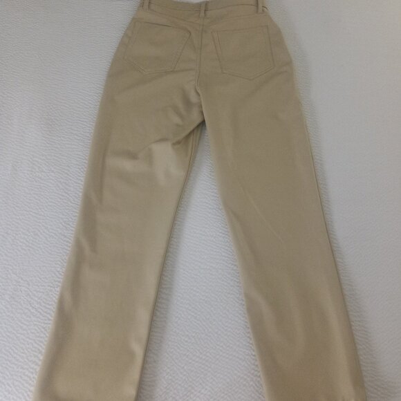 Abercrombie and Fitch High Rise 90s Straight Vegan Leather Pant Womens 29 Tan - Picture 2 of 6